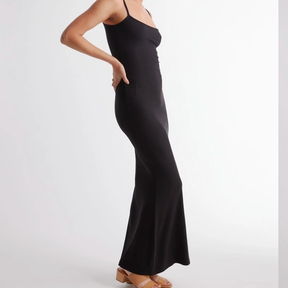 New Quince Tencil Rib Maxi Dress - Brown, Black, Dark Olive - Picture 7 of 9